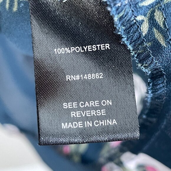 Torrid Womens Plus 2X Lexie Navy Floral Georgette Hi-Lo Tunic Top Short Sleeve - Picture 5 of 12